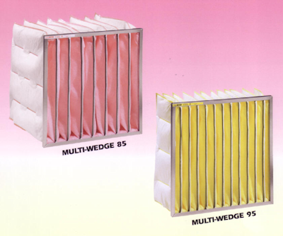 one yellow and one pink box air filter