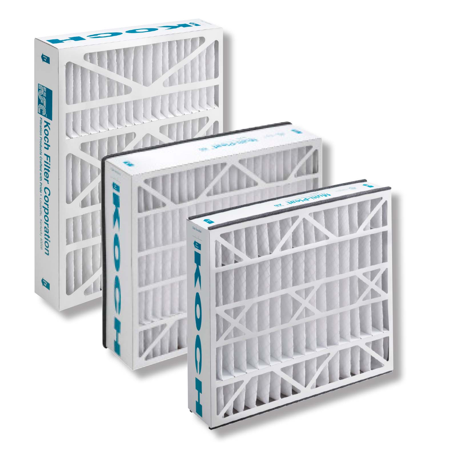 three air filters lined up side by side