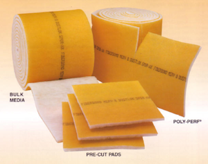 3 sets of rolled up orange air filters