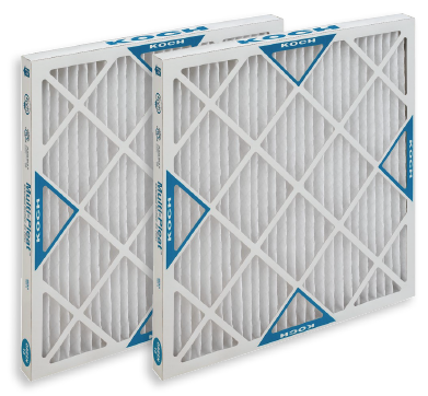 two white square air filters lined up