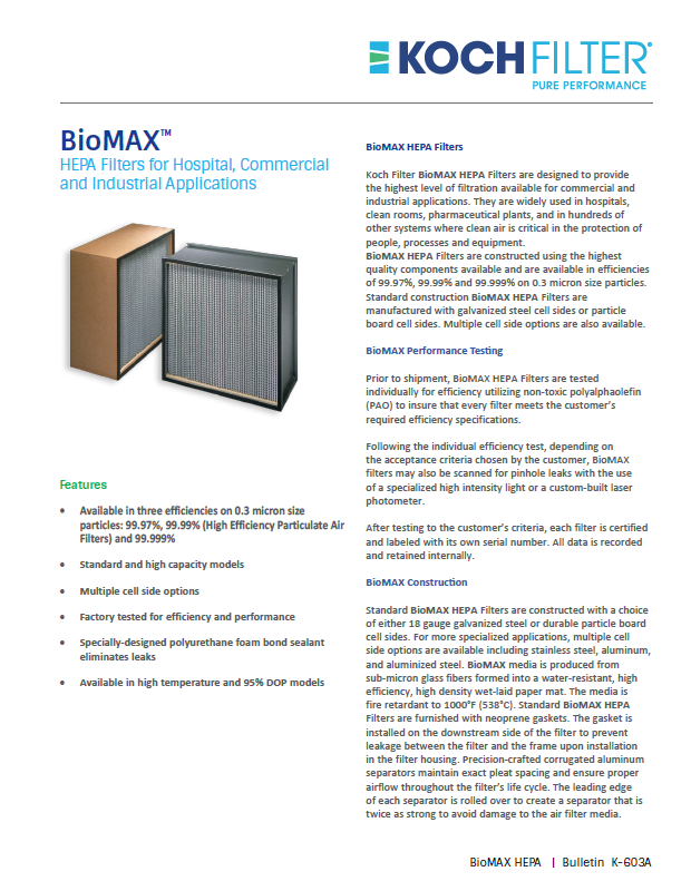 Koch Biomax brochure cover