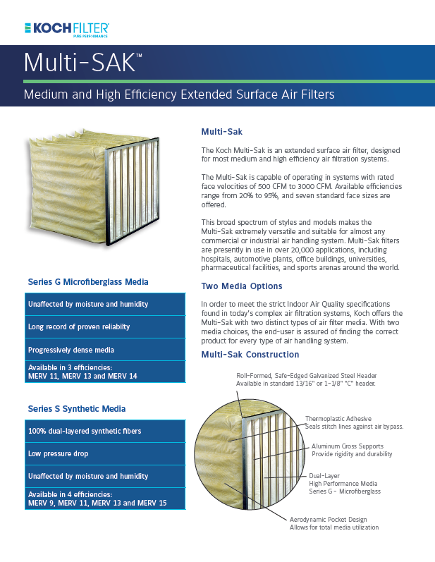 multi-sak air filter brochure cover