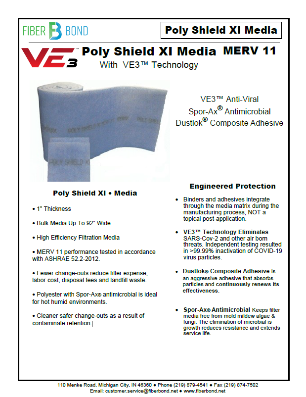 Poly Shield XI Media MERV 11 Brochure